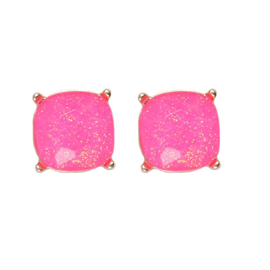 Pink Glitter Earrings