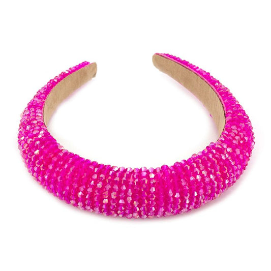 Pink Crystal Bead Headband