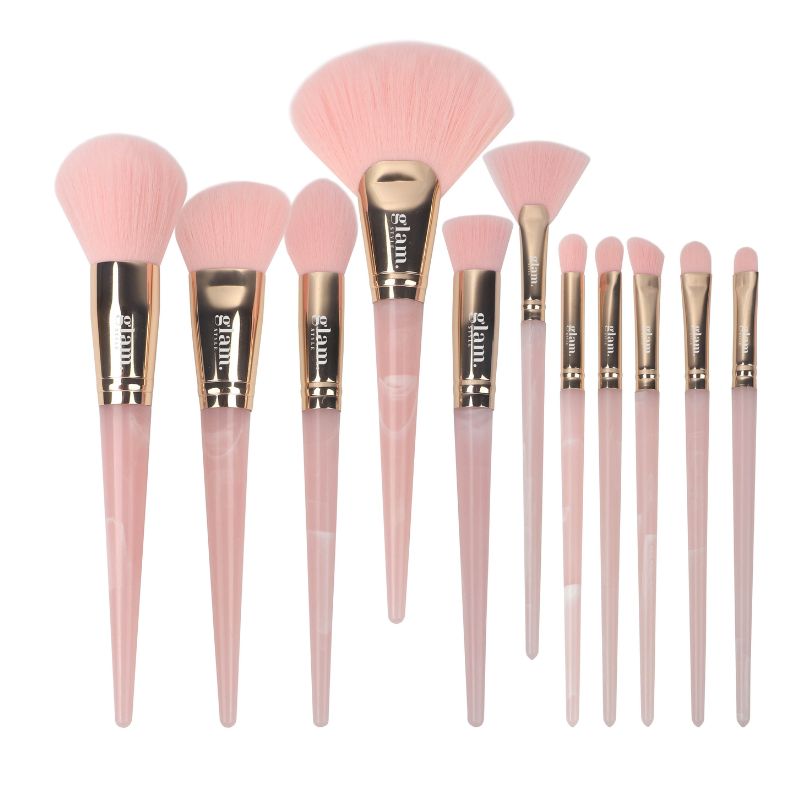 Glam Style Marble Make Up Brushes (pink)