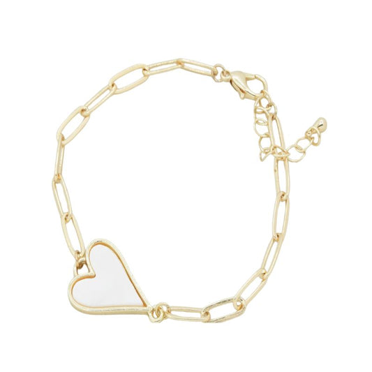 White Heart Bracelet