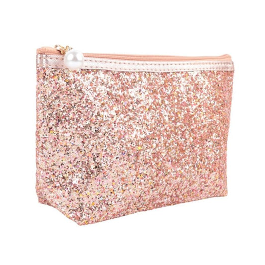 Glitter Cosmetic Pouch (Peach Color)