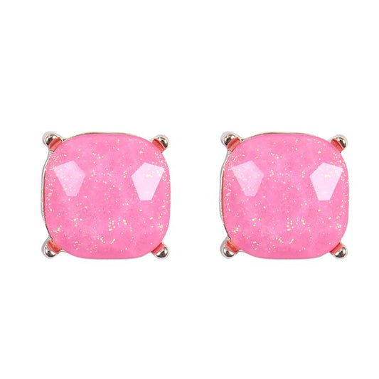 Pink Glitter Earrings