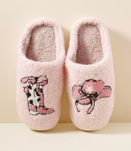 Pink Cowgirl Slippers