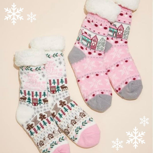 Christmas Fuzzy Slipper Socks