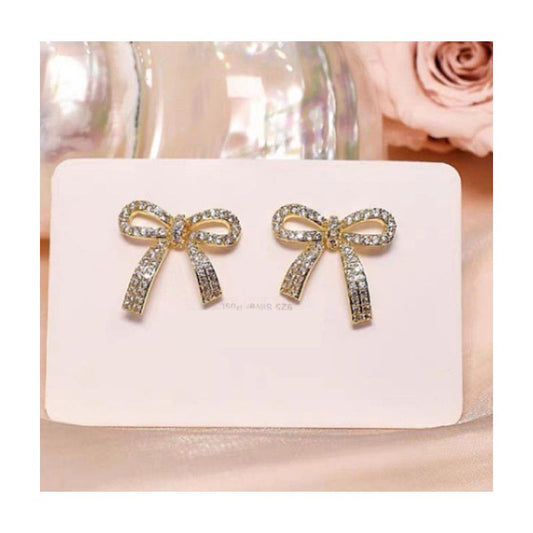 Bow Tie Rhinestone Earrings